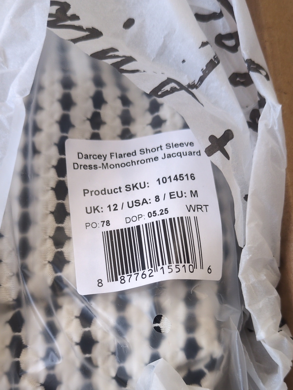 Saint + Sofia Size 8 Darcey Flared Short Sleeve Dress NWT In Black & White Jacqu